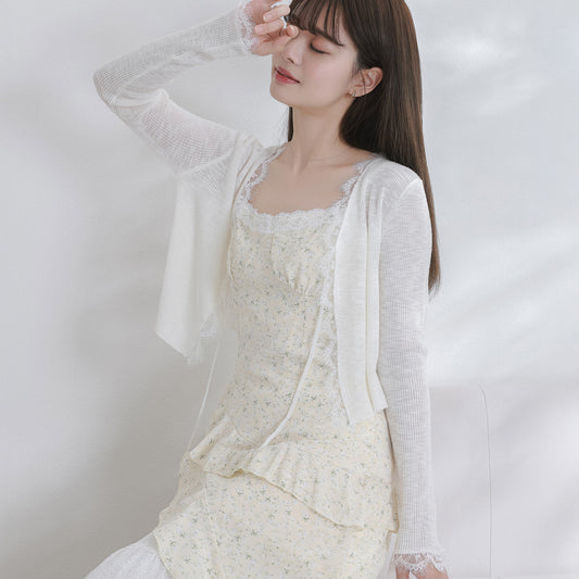レースシアーニットカーディガン[miu504067/miu504068]