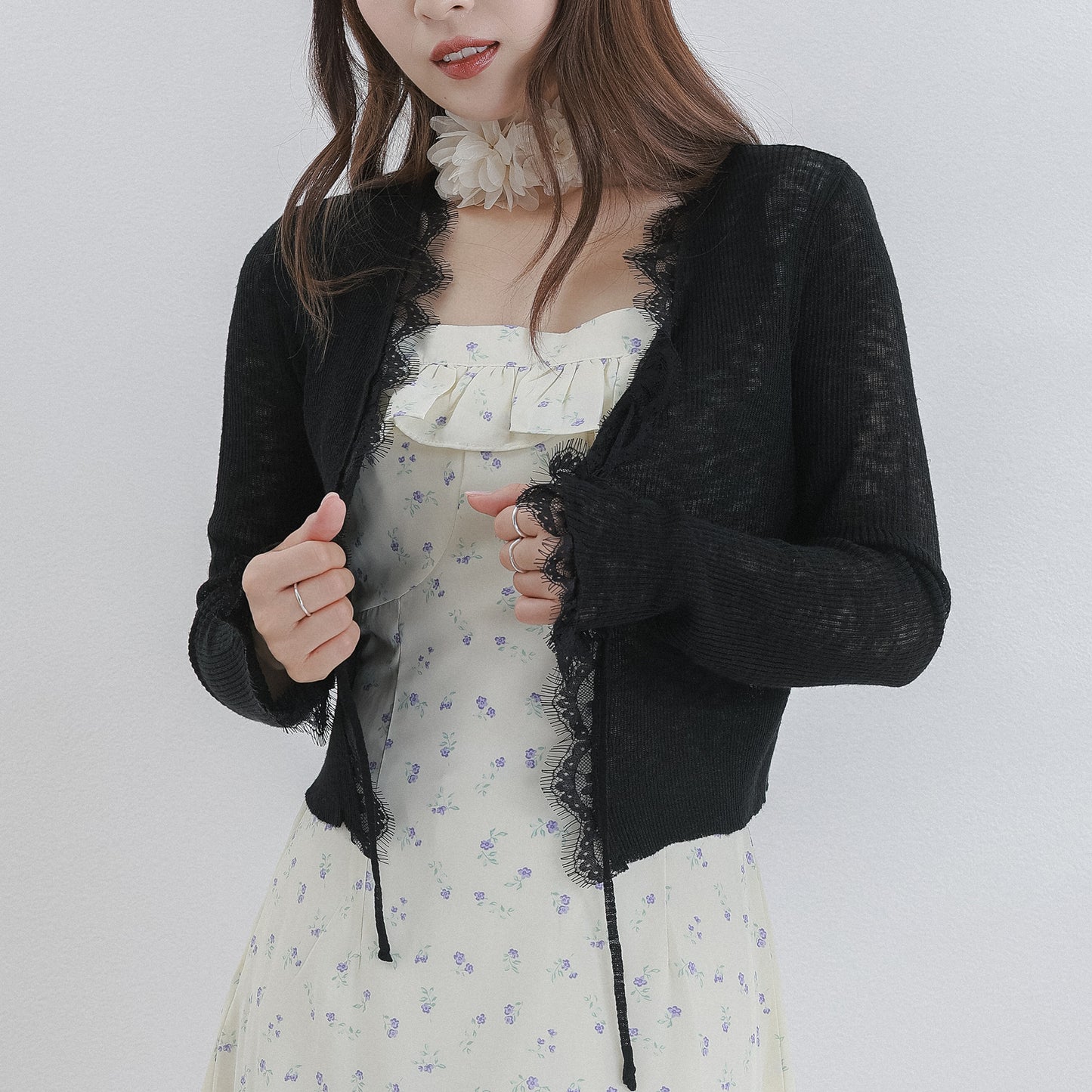 レースシアーニットカーディガン[miu504067/miu504068]
